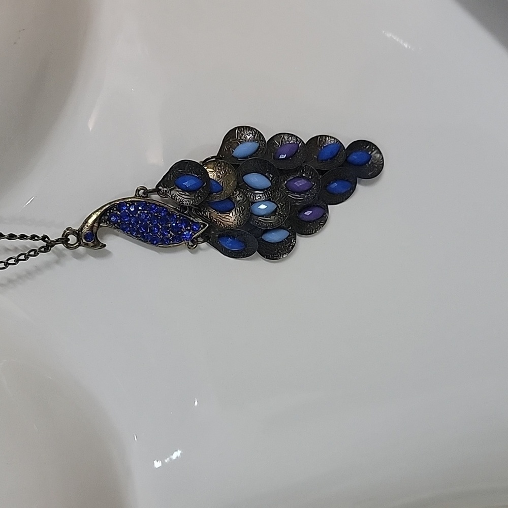 Peacock 🦚 Bejeweled Long Necklace